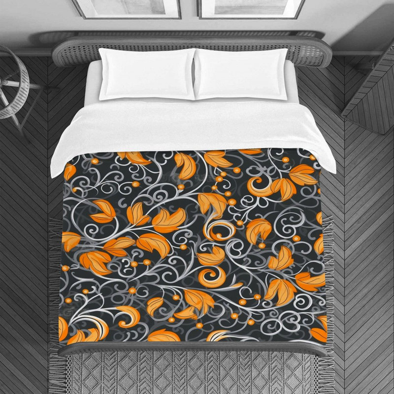 Floral Duvet Cover Twin Duvet Cover Gray Green